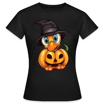 Vintage Duck Pumpkin Lazy Halloween Party Costume - T-shirt Femme - noir - Devant - AI Model Female 172 dark (172cm)