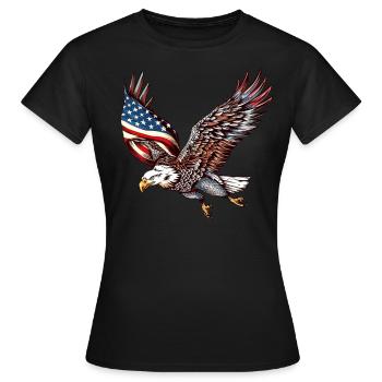 Eagle American Flag 4th of July Eagle Gifts Kids - Frauen T-Shirt - Schwarz - Vorne - AI Model Female 172 dark (172cm)