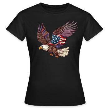 Eagle American Flag 4. Juli Eagle Gifts Kids - Frauen T-Shirt - Schwarz - Vorne - AI Model Female 172 dark (172cm)