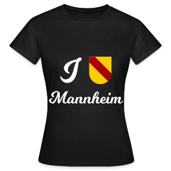 J’adore Mannheim - T-shirt Femme - noir - Devant - AI Model Female 172 dark (172cm)