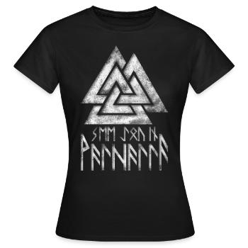 Valknut Valhalla Odin's Thors Triangle Wotan's Knot - T-shirt Femme - noir - Devant - AI Model Female 172 dark (172cm)
