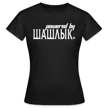 Propulsé par Shashlik Russes russes Rossia - T-shirt Femme - noir - Devant - AI Model Female 172 dark (172cm)
