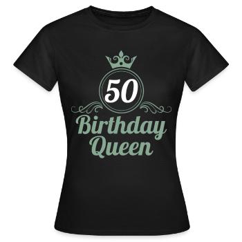50e anniversaire 50 ans 50 années 50 Birthday Queen - T-shirt Femme - noir - Devant - AI Model Female 172 dark (172cm)