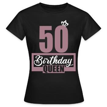 50e anniversaire 50 ans 50 années 50 Birthday Queen - T-shirt Femme - noir - Devant - AI Model Female 172 dark (172cm)