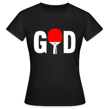 Joueur de ping-pong Joueuse de ping-pong God - T-shirt Femme - noir - Devant - AI Model Female 172 dark (172cm)