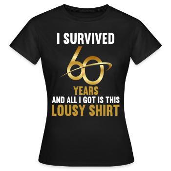 60 ans 60 ans - T-shirt Femme - noir - Devant - AI Model Female 172 dark (172cm)