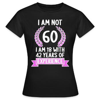 60 ans 60 ans 60 ans 60 ans 60 ans - T-shirt Femme - noir - Devant - AI Model Female 172 dark (172cm)