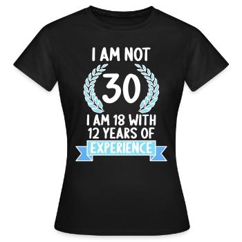 30 ans 30 ans 30 ans 30 ans 30 ans - T-shirt Femme - noir - Devant - AI Model Female 172 dark (172cm)