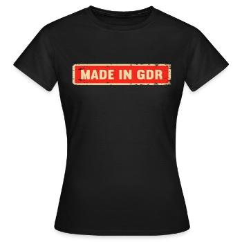 GDR East Germany Made in GDR Ossi - Women's T-Shirt - black - Front - AI Model Female 172 dark (172cm)