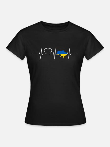 Ukraine Herzschlag Flagge Vintage Ukraine - Dame-T-shirt - sort