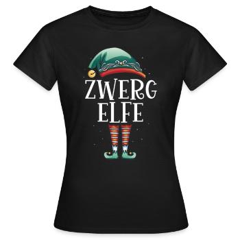 Weihnachten Partnerkostüm Zwerg Elf Elfe Elfen - Frauen T-Shirt - Schwarz - Vorne - AI Model Female 172 dark (172cm)