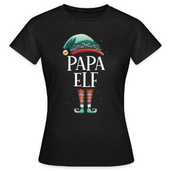 Weihnachten Partnerkostüm Papa Elf Elfe Elfen - Frauen T-Shirt - Schwarz - Vorne - AI Model Female 172 dark (172cm)