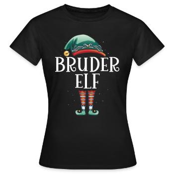 Weihnachten Partnerkostüm Bruder Elf Elfe Elfen - Frauen T-Shirt - Schwarz - Vorne - AI Model Female 172 dark (172cm)