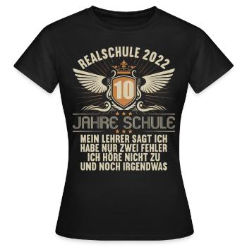 Realschule bestanden Realschulabschluss 2022 - Frauen T-Shirt - Schwarz - Vorne - AI Model Female 172 dark (172cm)