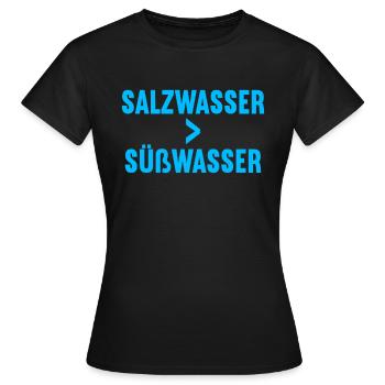 Salzwasser größer Süßwasser Tauchen Tauch Taucher - Frauen T-Shirt - Schwarz - Vorne - AI Model Female 172 dark (172cm)