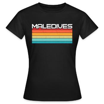Vintage Maldives Voyage de vacances Maldives - T-shirt Femme - noir - Devant - AI Model Female 172 dark (172cm)