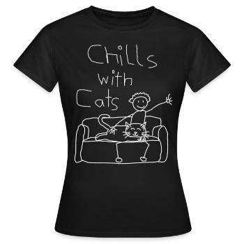 Chats Chat Chat Chat Chat Chat Amoureux - T-shirt Femme - noir - Devant - AI Model Female 172 dark (172cm)