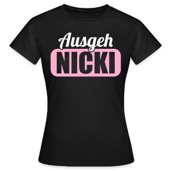 DDR Ostdeutschland Osten Ossi Ausgeh Nicki - Frauen T-Shirt - Schwarz - Vorne - AI Model Female 172 dark (172cm)