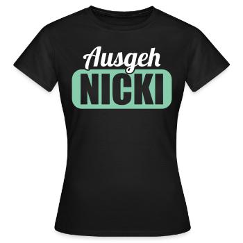 DDR Ostdeutschland Osten Ossi Ausgeh Nicki - Frauen T-Shirt - Schwarz - Vorne - AI Model Female 172 dark (172cm)