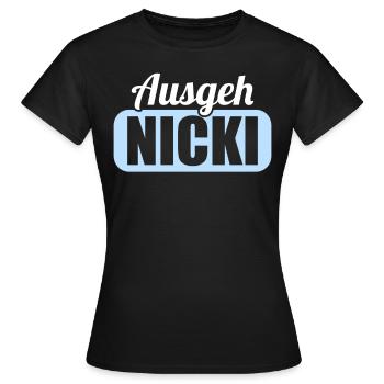 DDR Ostdeutschland Osten Ossi Ausgeh Nicki - Frauen T-Shirt - Schwarz - Vorne - AI Model Female 172 dark (172cm)