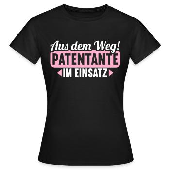 Aus dem Weg Patentante im Einsatz Patenkind - Frauen T-Shirt - Schwarz - Vorne - AI Model Female 172 dark (172cm)