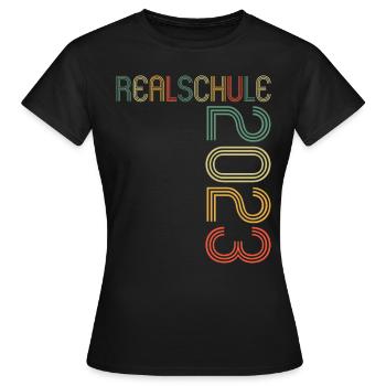 Realschule bestanden Realschulabschluss 2023 - Frauen T-Shirt - Schwarz - Vorne - AI Model Female 172 dark (172cm)