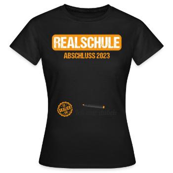 Realschule Gästebuch Realschulabschluss 2023 - Frauen T-Shirt - Schwarz - Vorne - AI Model Female 172 dark (172cm)