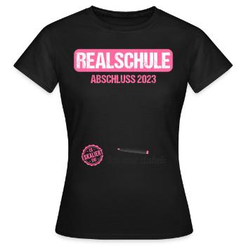 Realschule Gästebuch Realschulabschluss 2023 - Frauen T-Shirt - Schwarz - Vorne - AI Model Female 172 dark (172cm)
