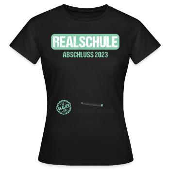 Realschule Gästebuch Realschulabschluss 2023 - Frauen T-Shirt - Schwarz - Vorne - AI Model Female 172 dark (172cm)