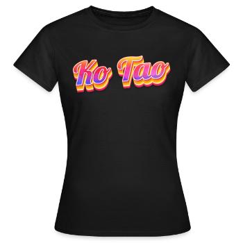 Vintage Thaïlande Holiday Asia Thai Ko Tao - T-shirt Femme - noir - Devant - AI Model Female 172 dark (172cm)