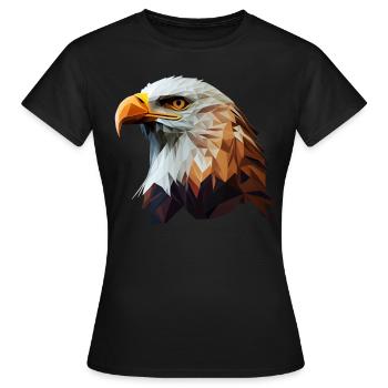 Conception polygonale cool avec un pygargue à tête blanche - T-shirt Femme - noir - Devant - AI Model Female 172 dark (172cm)