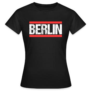 Berlin Berlinerin Berliner Stadt Berlin - Frauen T-Shirt - Schwarz - Vorne - AI Model Female 172 dark (172cm)
