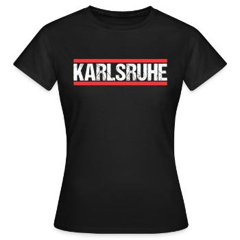 Karlsruherin Karlsruher Karlsruhe - Frauen T-Shirt - Schwarz - Vorne - AI Model Female 172 dark (172cm)