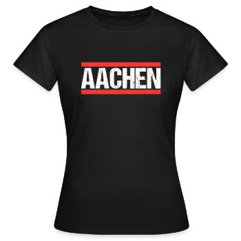 Aachenerin Aachener Aachen - Frauen T-Shirt - Schwarz - Vorne - AI Model Female 172 dark (172cm)