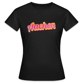 Aachenerin Aachener Aix-la-Chapelle - T-shirt Femme - noir - Devant - AI Model Female 172 dark (172cm)