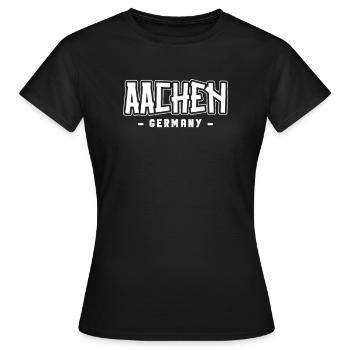 Aachenerin Aachener Aix-la-Chapelle - T-shirt Femme - noir - Devant - AI Model Female 172 dark (172cm)