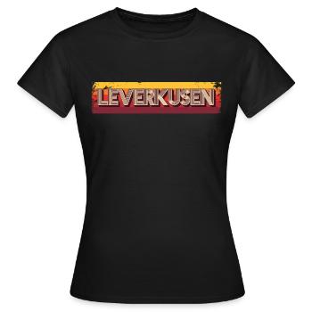 Leverkusenerin Leverkusener Leverkusen - Frauen T-Shirt - Schwarz - Vorne - AI Model Female 172 dark (172cm)