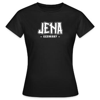 Jenaerin Jenaer Jena - Frauen T-Shirt - Schwarz - Vorne - AI Model Female 172 dark (172cm)