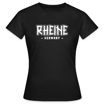 Rheinerin Rheiner Rheine - Frauen T-Shirt - Schwarz - Vorne - AI Model Female 172 dark (172cm)