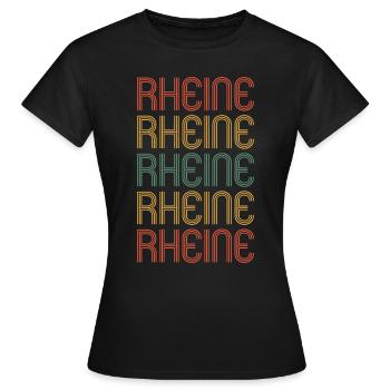 Rheinerin Rheiner Rheine - Frauen T-Shirt - Schwarz - Vorne - AI Model Female 172 dark (172cm)