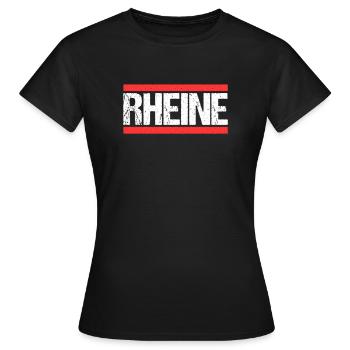 Rheinerin Rheiner Rheine - Frauen T-Shirt - Schwarz - Vorne - AI Model Female 172 dark (172cm)