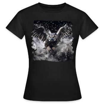 Owls Owl Owl Eagle Owl Night Owl Owl - Women's T-Shirt - black - Front - AI Model Female 172 dark (172cm)
