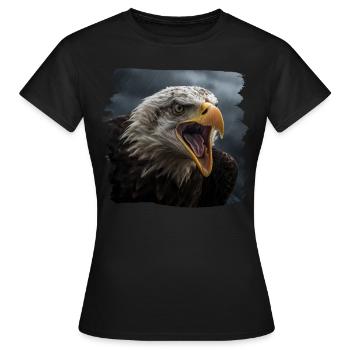 Aulne pygargue à tête blanche oiseau aigle pierre - T-shirt Femme - noir - Devant - AI Model Female 172 dark (172cm)