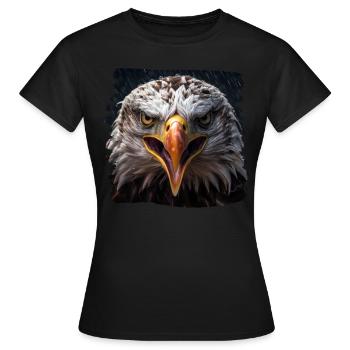 Aulne pygargue à tête blanche oiseau aigle pierre - T-shirt Femme - noir - Devant - AI Model Female 172 dark (172cm)