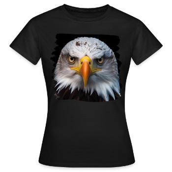 Aulne pygargue à tête blanche oiseau aigle pierre - T-shirt Femme - noir - Devant - AI Model Female 172 dark (172cm)