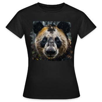 Pandas realistic Panda Großer Panda - Frauen T-Shirt - Schwarz - Vorne - AI Model Female 172 dark (172cm)