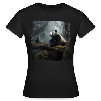 Pandas realistic Panda Großer Panda - Frauen T-Shirt - Schwarz - Vorne - AI Model Female 172 dark (172cm)