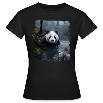 Pandas realistic Panda Großer Panda - Frauen T-Shirt - Schwarz - Vorne - AI Model Female 172 dark (172cm)