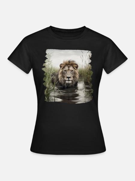 Löwen realistic Löwe - Frauen T-Shirt - Schwarz