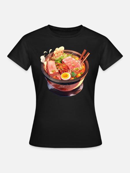 Anime Ramen Nudeln - Frauen T-Shirt - Schwarz